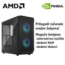 Računalo ADM Gaming High Range G72 AMD Ryzen 7 5800X3D, 16GB DDR4, 1TB SSD NVMe, RTX4070 SUPER, No OS