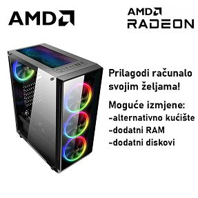 Računalo ADM Gaming Middle Range G125 AMD Ryzen 5 5600, 16GB DDR4, 1TB SSD NVMe, RX7600, No OS