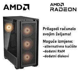 Računalo ADM Gaming High Range G143 AMD Ryzen 7 5700X, 16GB DDR4, 1TB SSD NVMe, RX7600XT, No OS