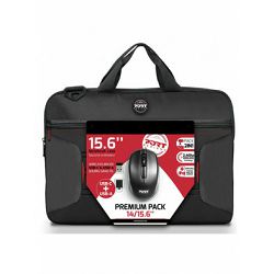 Torba za laptop Port Premium Pack TL 15.6" + bežični miš, crna, 501873