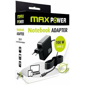 Naponski adapter univerzalni MAXPOWER LAPTOP 100W, Type-C, 1.8m