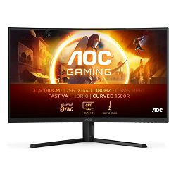 AOC CQ32G4VE 31.5" VA QHD, 2x HDMI 2.0, 1x DisplayPort 1.4 ,  Curved/180Hz