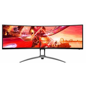 AOC AGON AG493UCX2 49", DQHD, VA, 165Hz, 3xHDMI, DP, USB Hub, zvučnici, zakrivljeni 1800R