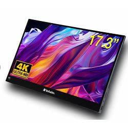 Verbatim PMT-17 , 17.3", 4K UHD, IPS, Touch, HDMI, USB-C, portable monitor