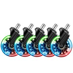 Gumeni kotačići za stolicu, 3", RGB, 5-Pack, 5706470136410