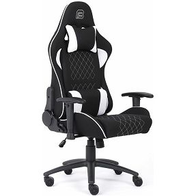 Bit Force gaming stolica Khan F-2D, tkanina, crno/bijela
