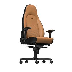 Noblechairs ICON Top Grain Leather Gaming Chair - Cognac/Black/Gunmetal, NBL-ICN-RL-CBK