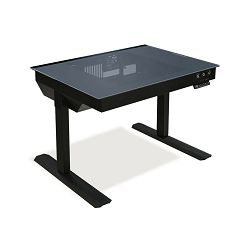 Lian Li stol-kučište DK-04F, Sit-Stand, kaljeno staklo, Crno, DK-04F