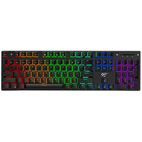 Havit Gamenote žična tipkovnica HV-KB498L, mehanička, Blue Switch, Backlit, Gaming, USB, Black