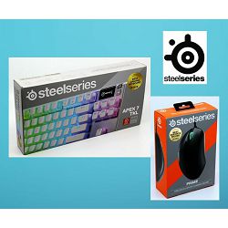 Steelseries komplet žična tipkovnica Apex 7 TKL + žični miš Prime, Gaming, 18.000DPI, PROMO