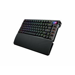 Tipkovnica ASUS ROG Azoth Extreme mehanička, OLED display, NX RGB, PBT, Wirelles, crna, 90MP03MA-BKUA01