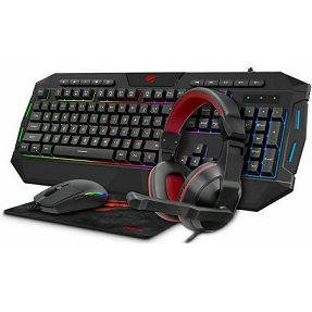 Havit Gamenote žični komplet KB501CM Gaming 4u1 tipkovnica/miš/podloga/slušalice