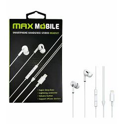 Slušalice MAXMOBILE Handsfree WE08 Lightning, za iPhone, 3858893497141