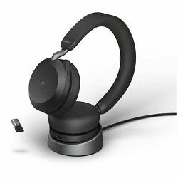 Slušalice Jabra Evolve2 75 Stereo MS + charging stand accessory + Link380a , black, 27599-999-989