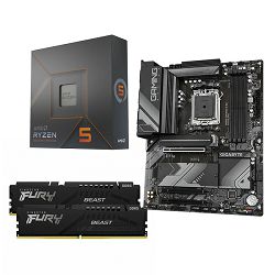 AMD Bundle Ryzen 5 7600X Promo, Gigabyte B650 GAMING X AX, DDR5 32GB Kingston  Fury BEAST 5600MHz Expo