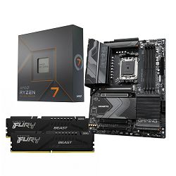 AMD Bundle Ryzen 7 7700X Promo, Gigabyte X670 Gaming X AX, DDR5 32GB Kingston  Fury BEAST 5600MHz Expo
