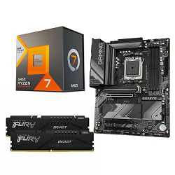 AMD Bundle Ryzen 7 7800X3D Promo, Gigabyte B650 GAMING X AX, DDR5 32GB Kingston  Fury BEAST 5600MHz Expo