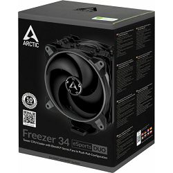 Arctic cooler Freezer 34 eSports DUO Edition Black/Grey, Intel/AMD, 2x120mm, TDP 210W, ACFRE00075A