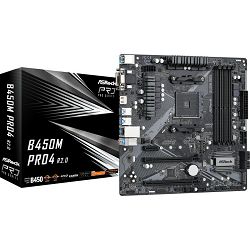 Asrock B450M PRO4 R2.0, µATX, AM4, 90-MXBEG0-A0UAYZ