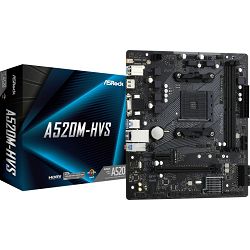 Asrock A520M-HVS, AMD A520, AM4, 90-MXBE60-A0UAYZ