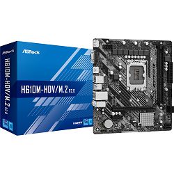 Asrock H610M-HDV/M.2 R2.0, LGA1700, Intel, DDR4, 90-MXBJH0-A0UAYZ
