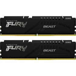 DDR5 64GB (2x32) Kingston, 5200MHz, Fury Beast Black, KF552C40BBK2-64