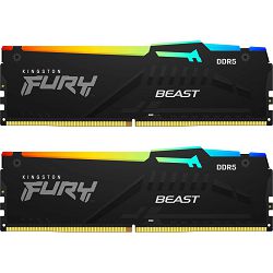 DDR5 64GB (2x32) Kingston, 6000MHz, FURY Beast RGB, XMP 3.0, KF560C40BBAK2-64