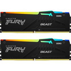 DDR5 64GB (2x32) Kingston, 6000MHz, Fury BEAST RGB black, Intel XMP 3.0/AMD EXPO, KF560C36BBEAK2-64