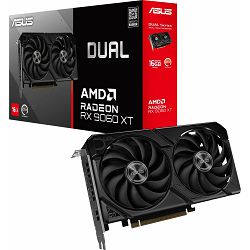 ASUS RX9060XT, DUAL-RX9060XT-16G, 16GB GDDR6, AMD Radeon, 90YV0LG2-M0NA00