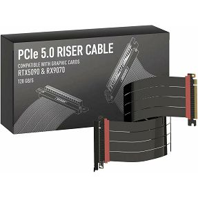 LINKUP PCIe 5.0 x16 GPU Riser Cable 500mm, crni, kutni lijevi