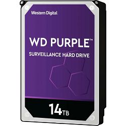 WD 14TB, Purple, 3.5", SATA 6Gb/s, 512MB cache, 7200 rpm, WD140PURZ
