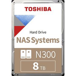 Toshiba 8TB 3.5", 7200rpm, 256MB, N300, Bulk, HDWG480UZSVA
