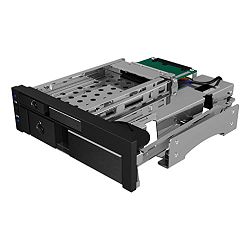 Ladica za disk IcyBox 1x2.5"+1x3.5" SATA/SAS=>2xSATA Host 5.25", Hot-Swap, IB-173SSK