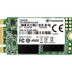 Transcend SSD MTS430S 128GB M.2 42mm, 2242, SATA III, TS128GMTS430S