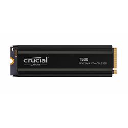 Crucial SSD 2TB T500, heatsink, M.2 SSD, NVMe PCIe, Gen 4, CT2000T500SSD5