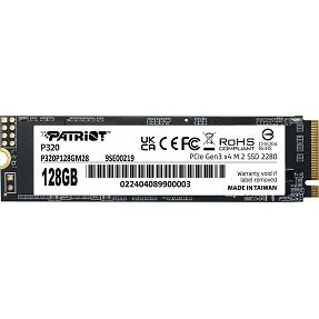 Patriot SSD 128GB, P320, M.2 NVMe, Gen3 x4, P320P128GM28