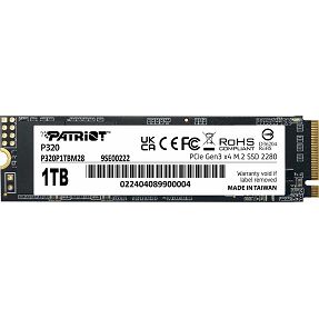 Patriot SSD 1TB, P320, M.2 NVMe, Gen3 x4, P320P1TBM28