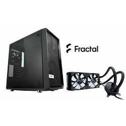 Fractal komplet Mini Tower Meshify C Mini TG Black + vodeno hlađenje Celsius S24, Blackout, 240mm, PROMO