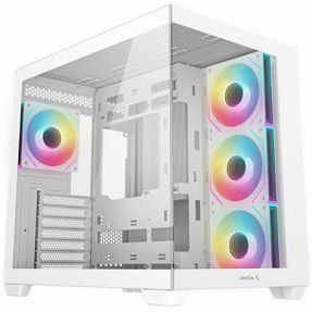 DeepCool Midi Tower CG530 4F WH, ATX, ARGB, Tempered glass, White, R-CG530-WHADA4-G-1
