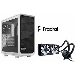 Fractal komplet Midi Tower Meshify 2 Compact White + vodeno hlađenje Celsius S24, Blackout, 240mm, PROMO