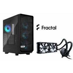 Fractal komplet Midi Tower Meshify 2 Compact Black TG RGB + vodeno hlađenje Celsius S24, Blackout, 240mm, PROMO