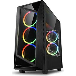 Sharkoon Midi Tower REV200, RGB, glass window, Black