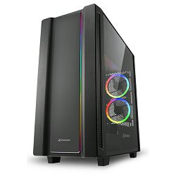 Sharkoon Midi Tower REV220, RGB, glass window, Black