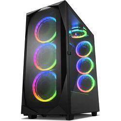 Sharkoon Midi Tower REV300, RGB, glass window, Black