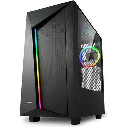 Sharkoon Midi Tower REV100, RGB, glass window, Black