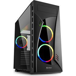 Sharkoon Midi Tower Night Shark RGB, glass window, Black