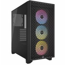 Corsair Midi Tower 3000D Airflow, RGB, glass window, Black, CC-9011255-WW