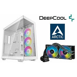 DeepCool/Arctic komplet Full Tower CH780 WH, ARGB, TG, White + vodeno hlađenje Freezer II 280 A-RGB, Black, 280mm, PROMO