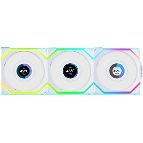 Lian Li ventilator 120mm UNI FAN SL Wireless LCD 120 Reverse Blade, ARGB, PWM, 3-pack (bez kontrolera), White, 12RSLLCD1W3W