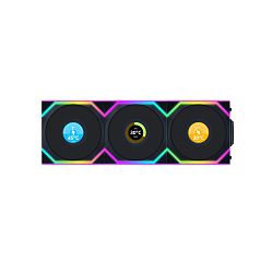 Lian Li ventilator 120mm UNI FAN SL LCD Wireless 120, ARGB, PWM, 3-Pack+Controller, Black, 12SLLCD1W3B